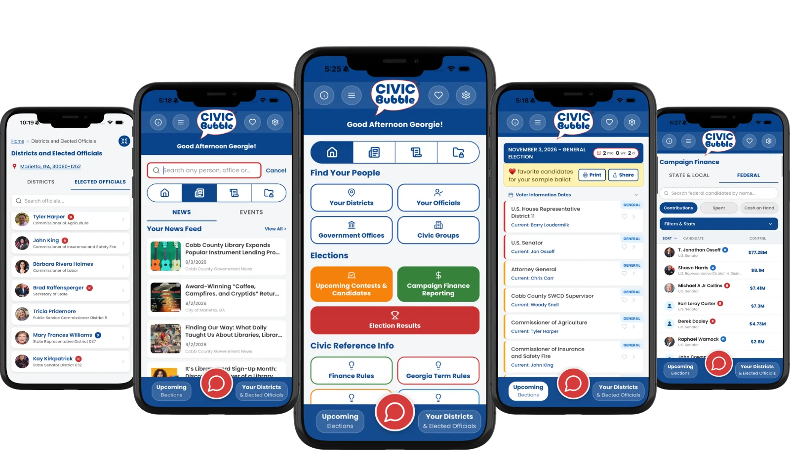 The FREE CivicBubble™ mobile app · Your civic world in your pocket!